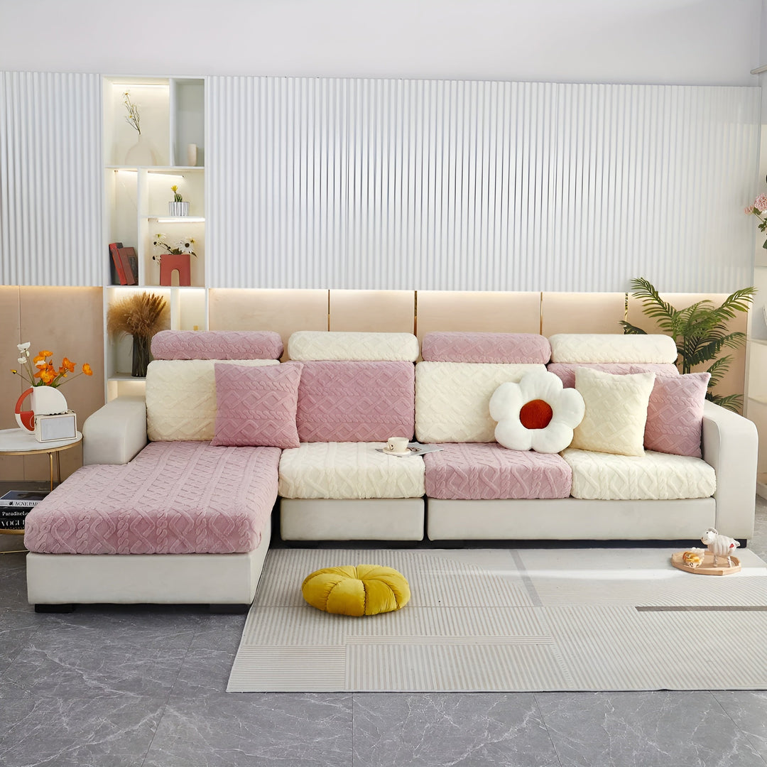 Samt-Sofaöverdrag med diamantmönster – Mjukt och lyxigt | Perfekt passform för alla soffor |