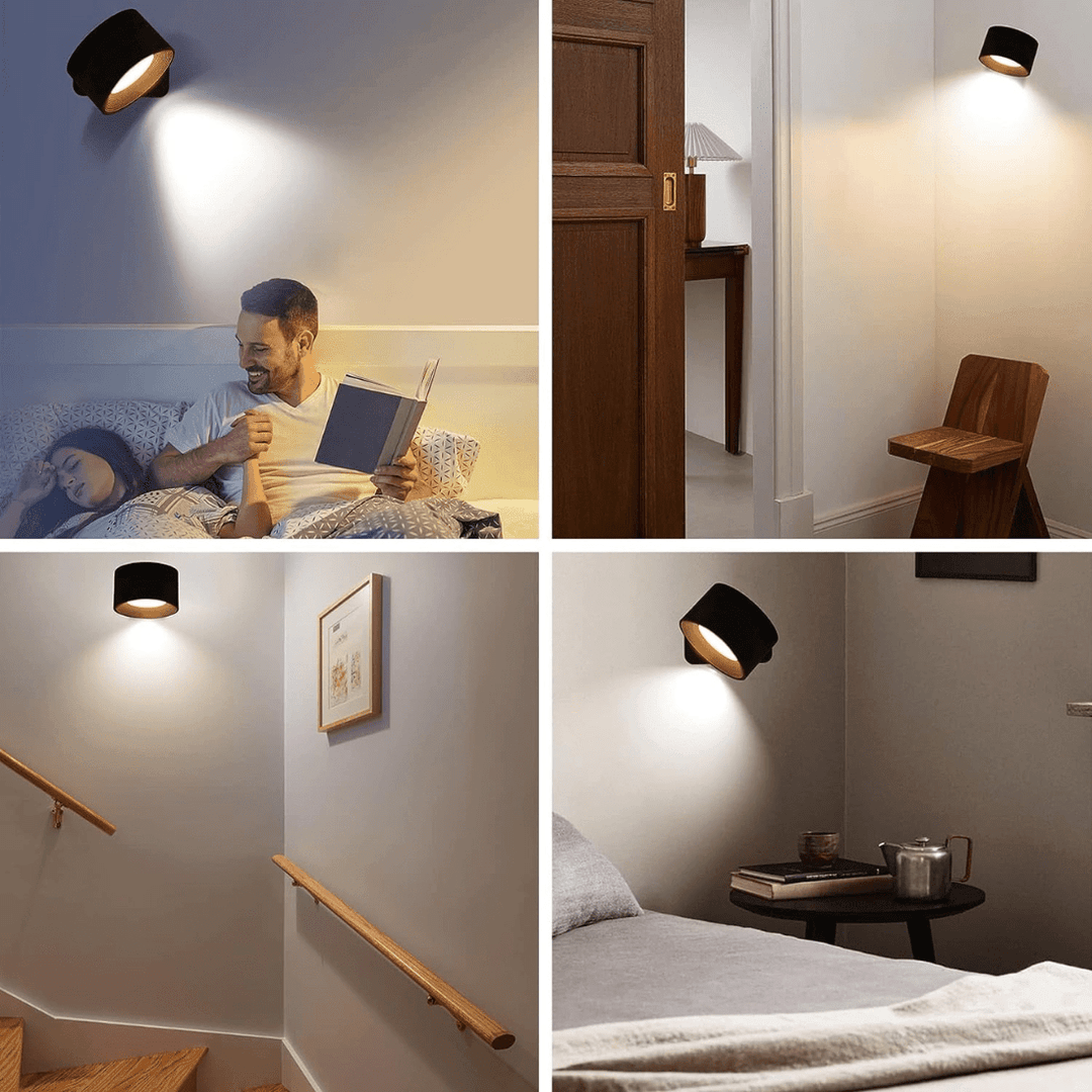 360° trådlös uppladdningsbar vägglampa | Mångsidig LED-belysningslösning