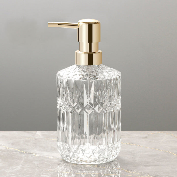 Glas tvålpump med diamantmönster