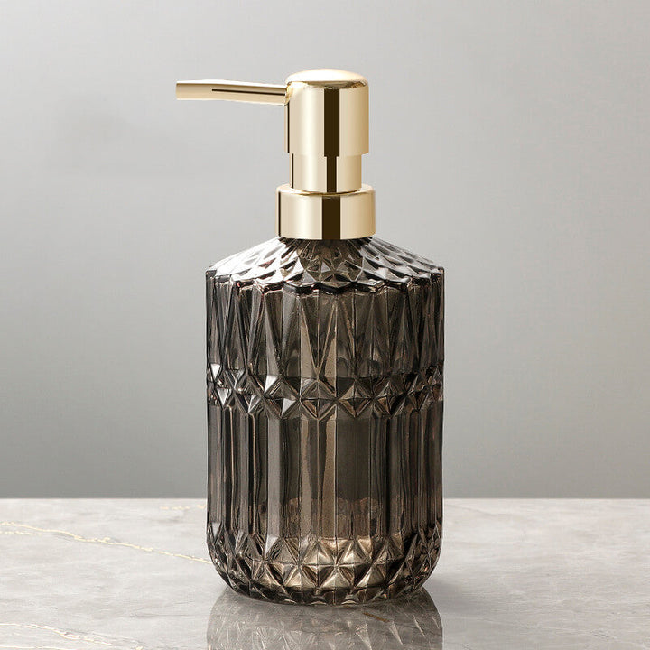 Glas tvålpump med diamantmönster