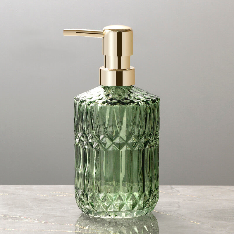 Glas tvålpump med diamantmönster