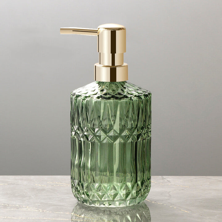Glas tvålpump med diamantmönster