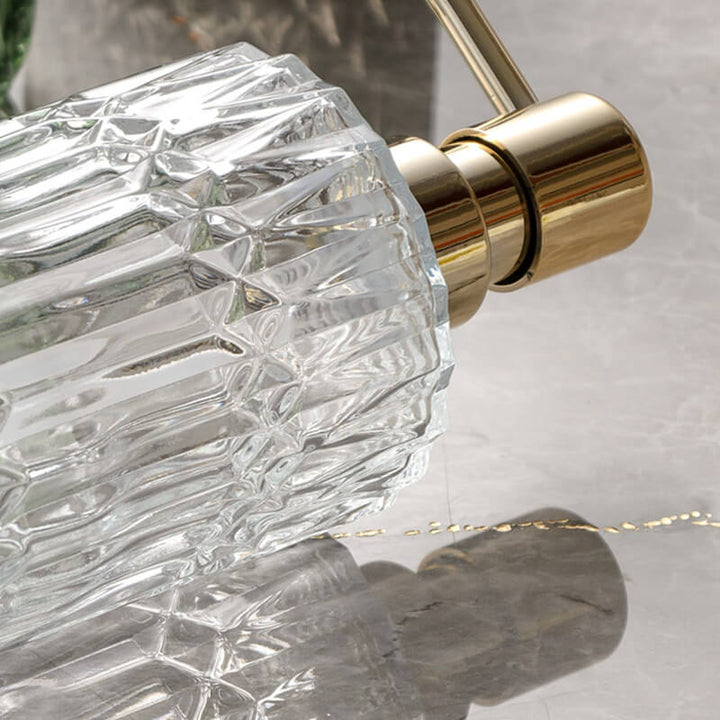Glas tvålpump med diamantmönster