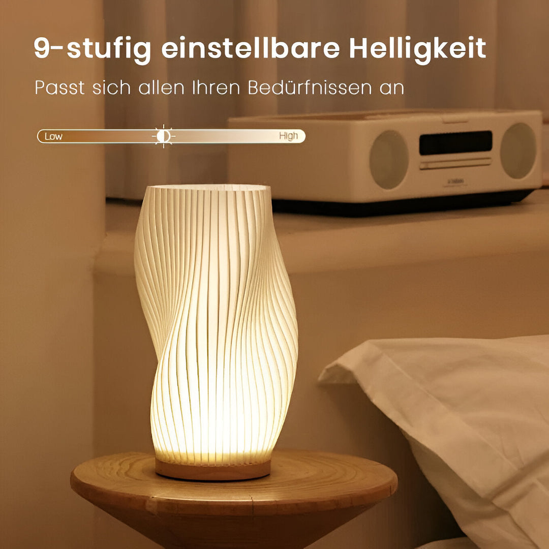 DreamWave - Modern krämfärgad 3D-våglampa med elegant metallbas