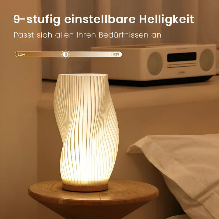 DreamWave - Modern krämfärgad 3D-våglampa med elegant metallbas