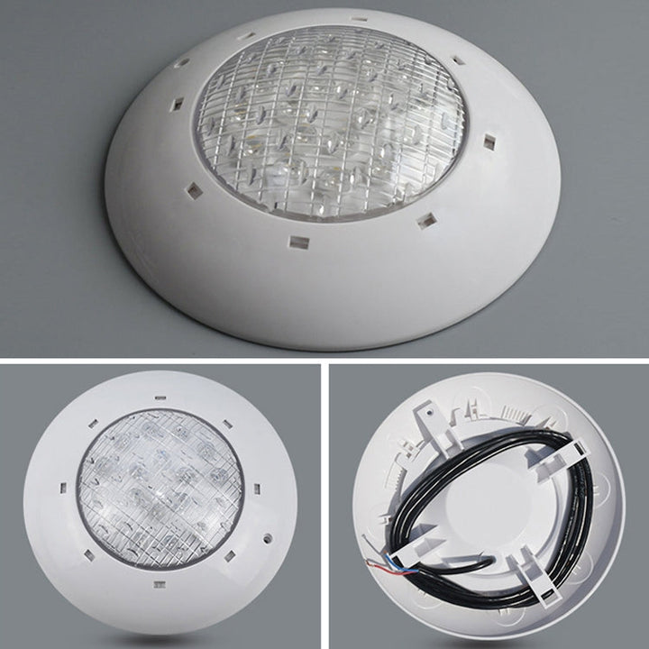 18x3W ABS plastpoolvägglampa undervattensljus (Vit)