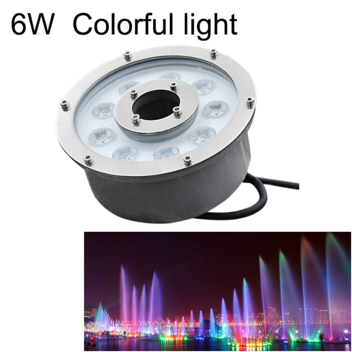 6W Landskaps färgändrande ring LED Aluminiumlegering Underwater Fountain Light (färgändrande)