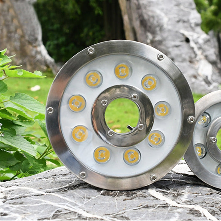6W Landskaps färgändrande ring LED Aluminiumlegering Underwater Fountain Light (färgändrande)