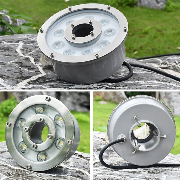 6W Landskaps färgändrande ring LED Aluminiumlegering Underwater Fountain Light (färgändrande)
