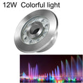 12W Landskapsfärgändrande Ring LED Rostfritt Stål Underwater Spotlight (färgglad)