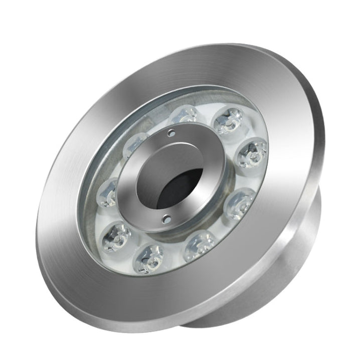 12W Landskapsfärgändrande Ring LED Rostfritt Stål Underwater Spotlight (färgglad)