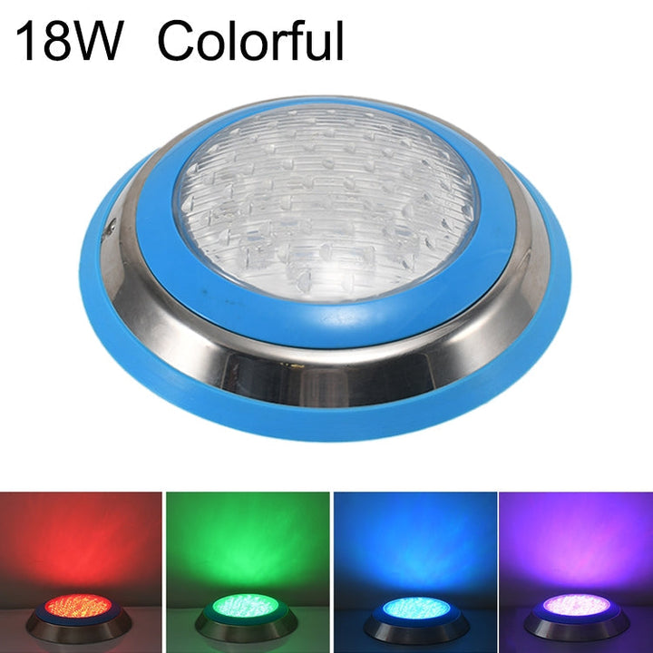 18W LED Rostfritt Stål Väggmonterad Poolbelysning Landskapsunderwater Light (färgglad belysning)