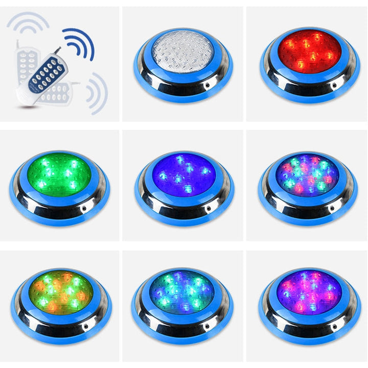 15W LED Rostfritt Stål Väggmonterad Poolbelysning Landskapsbelysning Underwater Light (färgat ljus + fjärrkontroll)