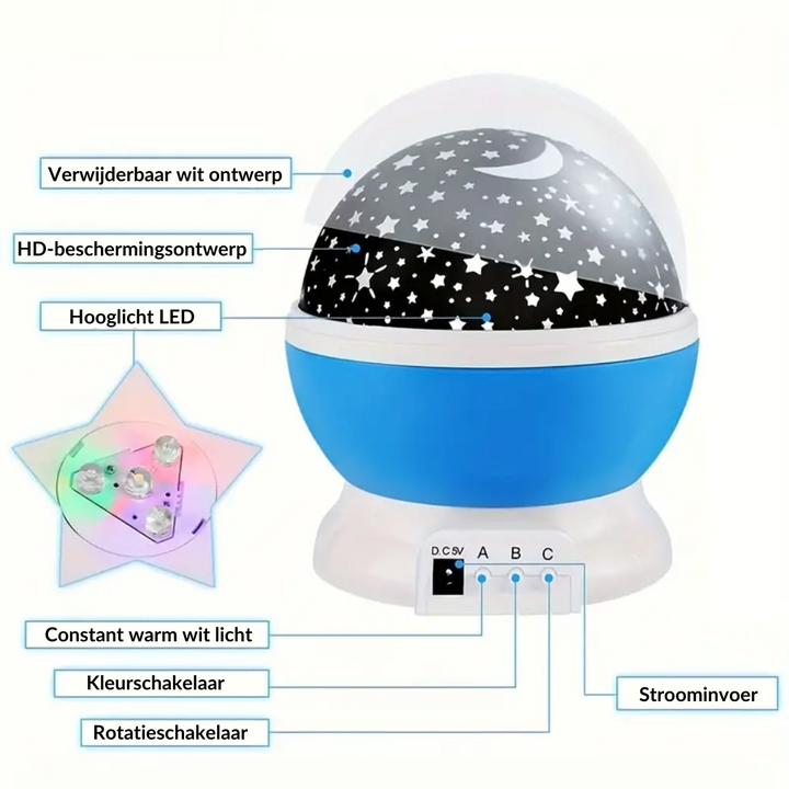 Stjärnprojektor Nattlampa - Luna |