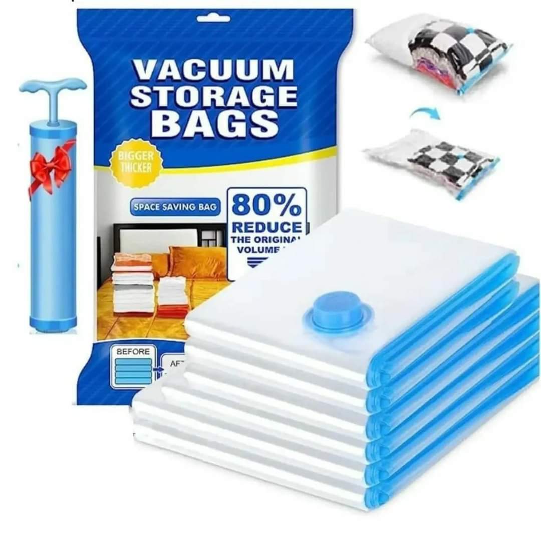 5-delars Set Vakuumförvaringspåsar med Pump