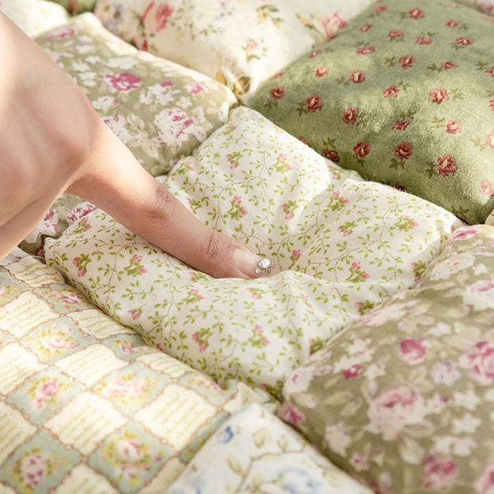Blommig Blom Quiltad Sofföverdrag
