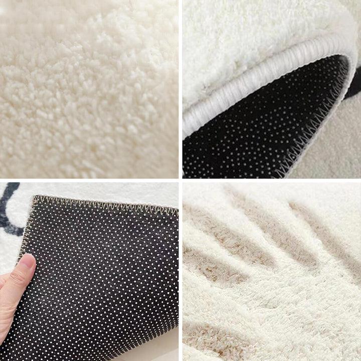 Faux Cashmere Rutig Mysig Nattduksmatta Oregelbunden Form Matta
