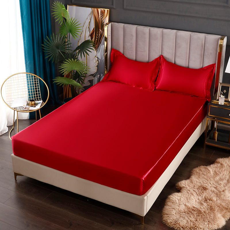Silkesatin Elastisk Fodrad Lakan med GRATIS* Silkesatin Örngott
