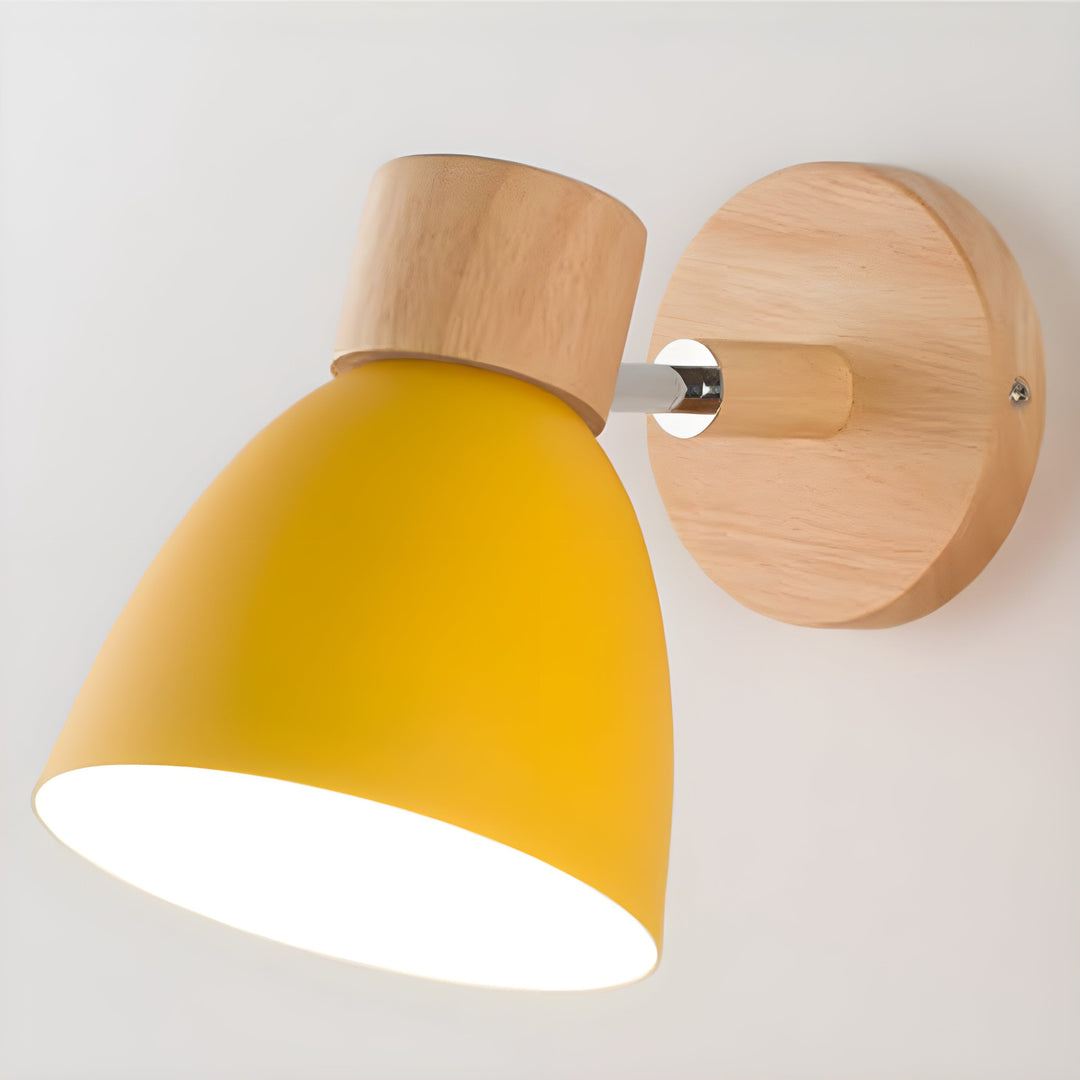 Trä Nordic Vägglampa med Strömbrytare för Sovrummet