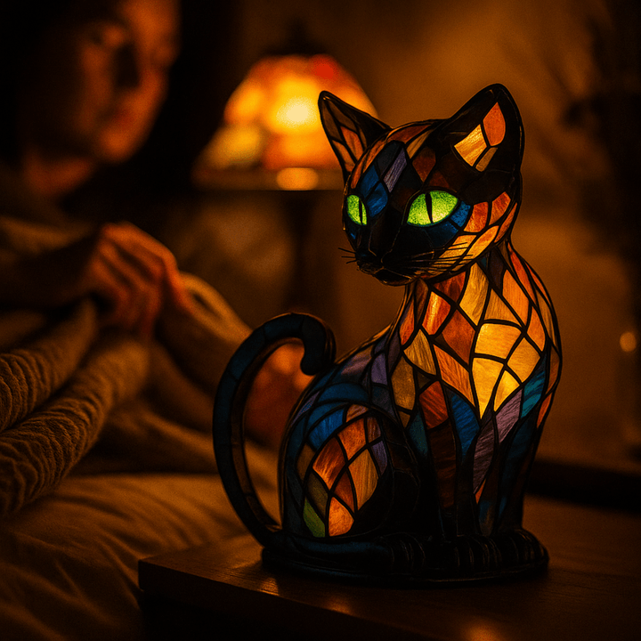 Lekfull LED-kattnattlampa med mjukt ambient ljus