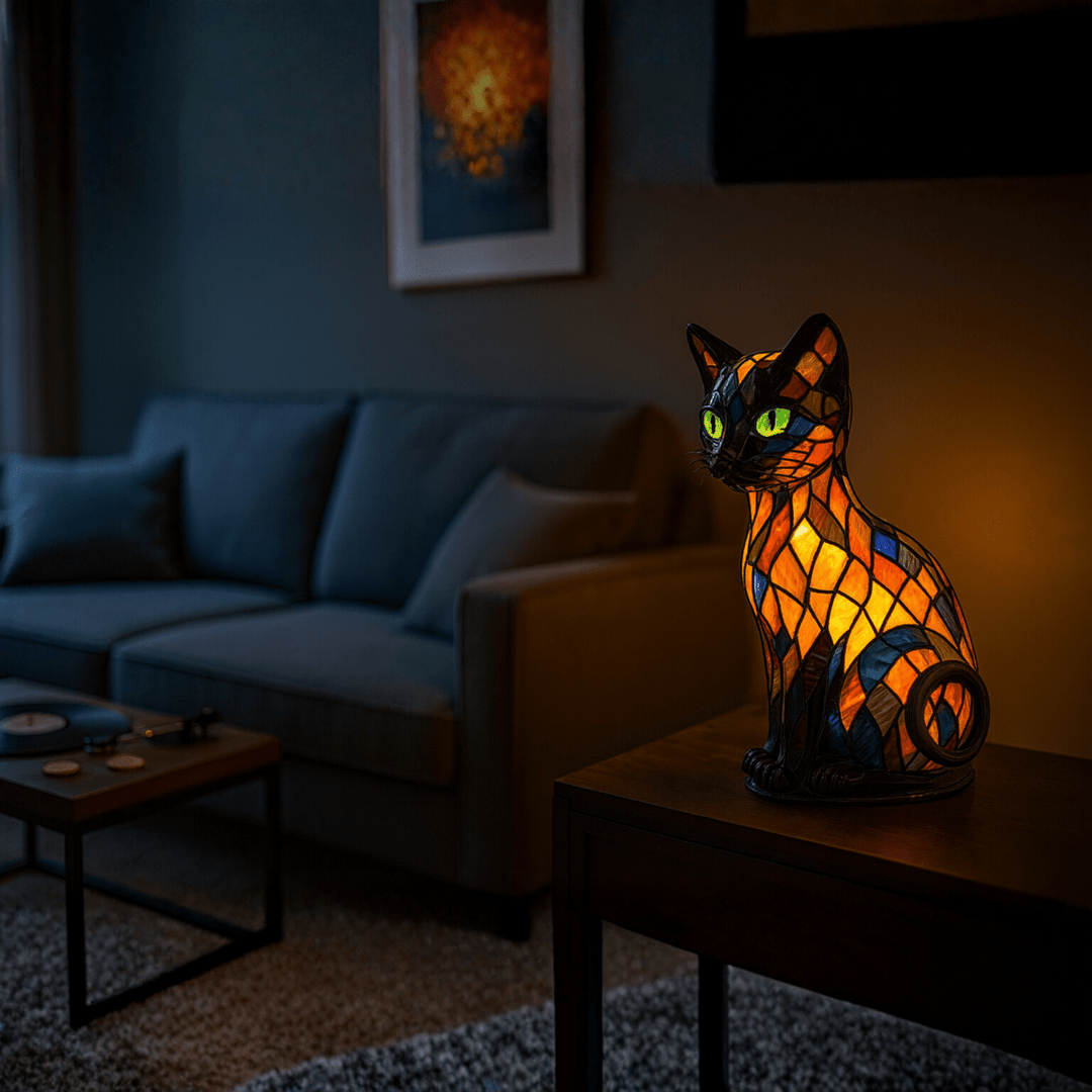 Lekfull LED-kattnattlampa med mjukt ambient ljus