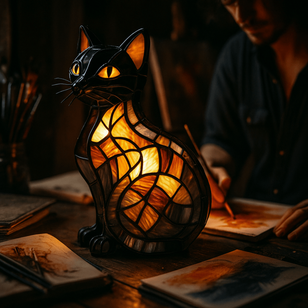 Lekfull LED-kattnattlampa med mjukt ambient ljus