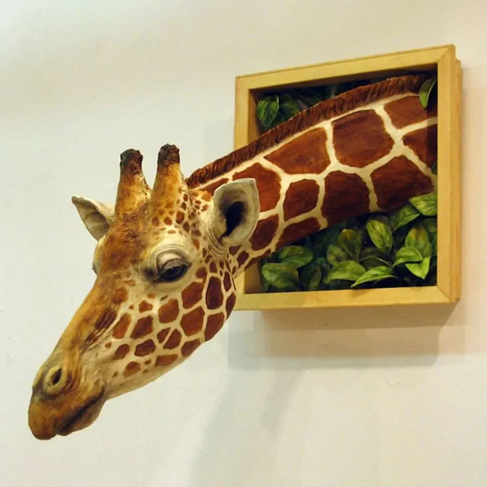 Giraffhuvud - Väggdekoration - 3D-skulptur - Livsstorlek dekoration
