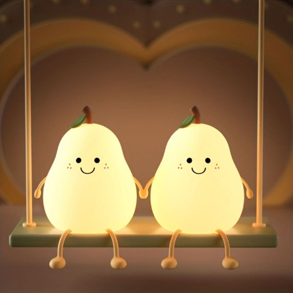 GlowPear Uppladdningsbar Silikon Nattlampa för Barn