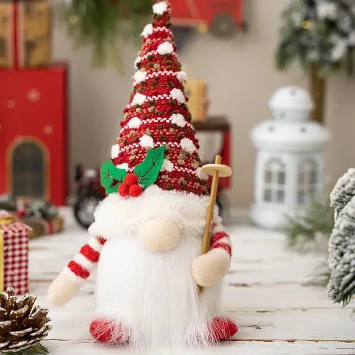 LED Jultomte | Stickad Design med Nattljus | Glödande Juldekoration | Varm &amp; Mysig