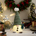 LED Jultomte | Stickad Design med Nattljus | Glödande Juldekoration | Varm & Mysig