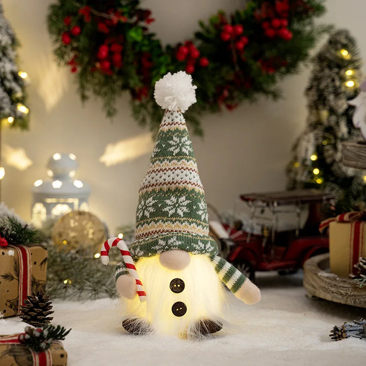 Jul Gnom Dekoration | LED Nattlampa | Varm Glöd Julprydnad