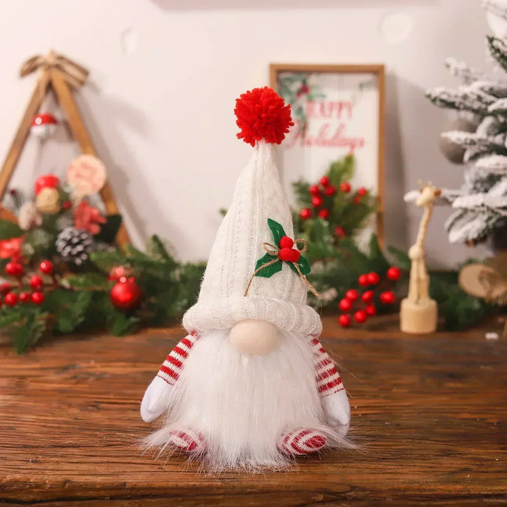 LED Jultomte | Stickad Design med Nattljus | Glödande Juldekoration | Varm &amp; Mysig