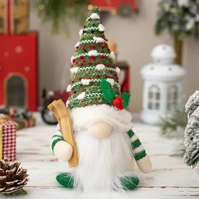LED Jultomte | Stickad Design med Nattljus | Glödande Juldekoration | Varm &amp; Mysig