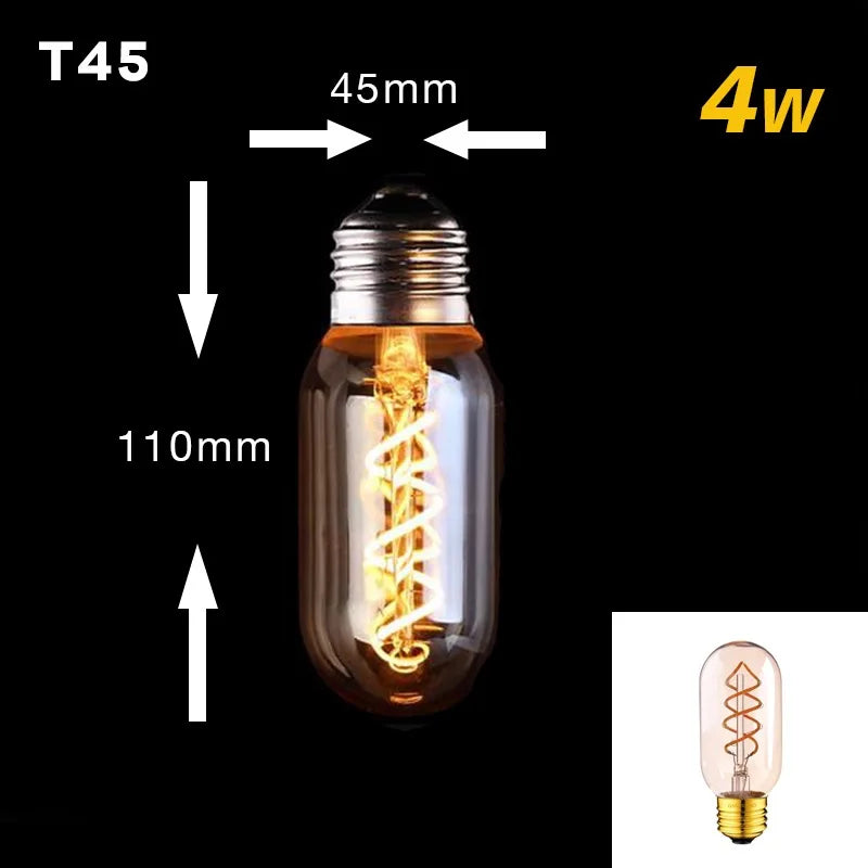 Dimbar Vintage LED-lampa (3W, E27-fäste) - Guldspiraltråd för Kandelabrar &amp; Dekorativ Belysning
