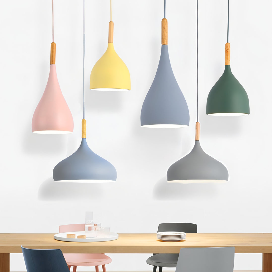 Talon - Modern Drop-Shaped Wooden Pendant Light Skandinavisk Taklampa