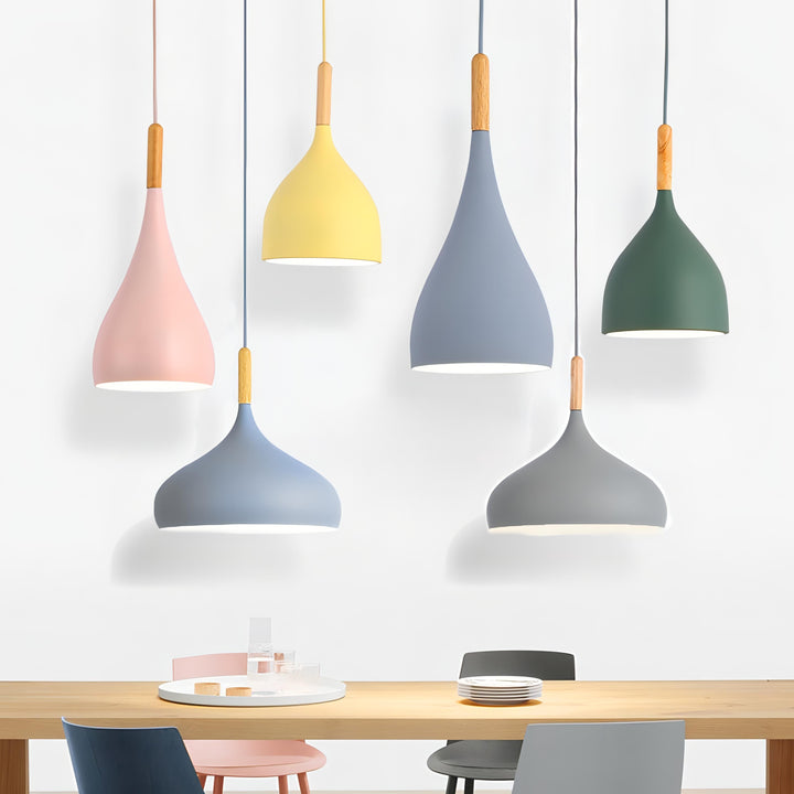 Talon - Modern Drop-Shaped Wooden Pendant Light Skandinavisk Taklampa