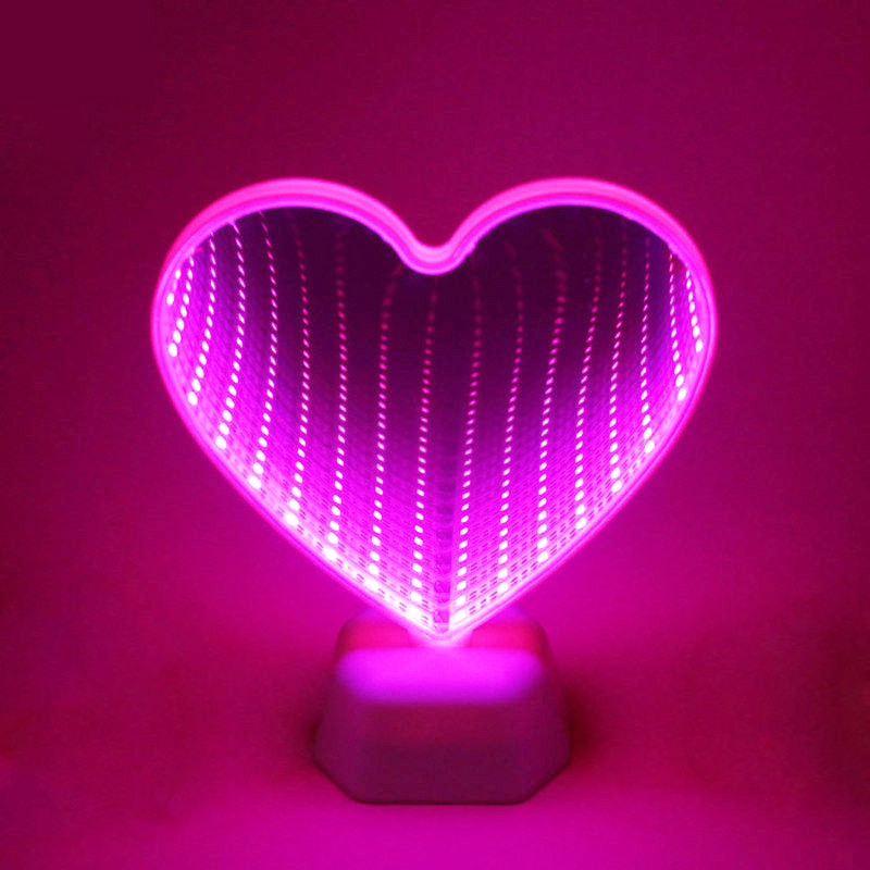 Hjärta Spegel LED Nattlampa