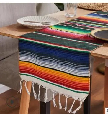 Boho Vibrant Mexikansk Serape Filt