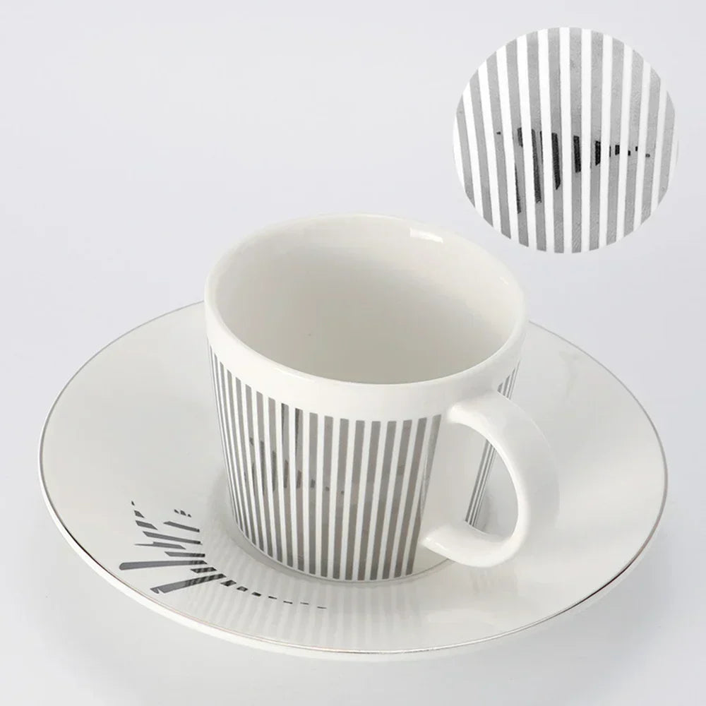 Kreativ dynamisk SLR kopp Leopard anamorfisk zebra kopp Luycho kaffe te kopp set med underlägg 90ml-225ml