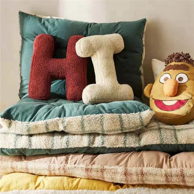Alfabet Bokstav Fleece Kudde