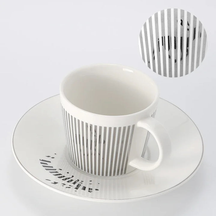 Kreativ dynamisk SLR kopp Leopard anamorfisk zebra kopp Luycho kaffe te kopp set med underlägg 90ml-225ml