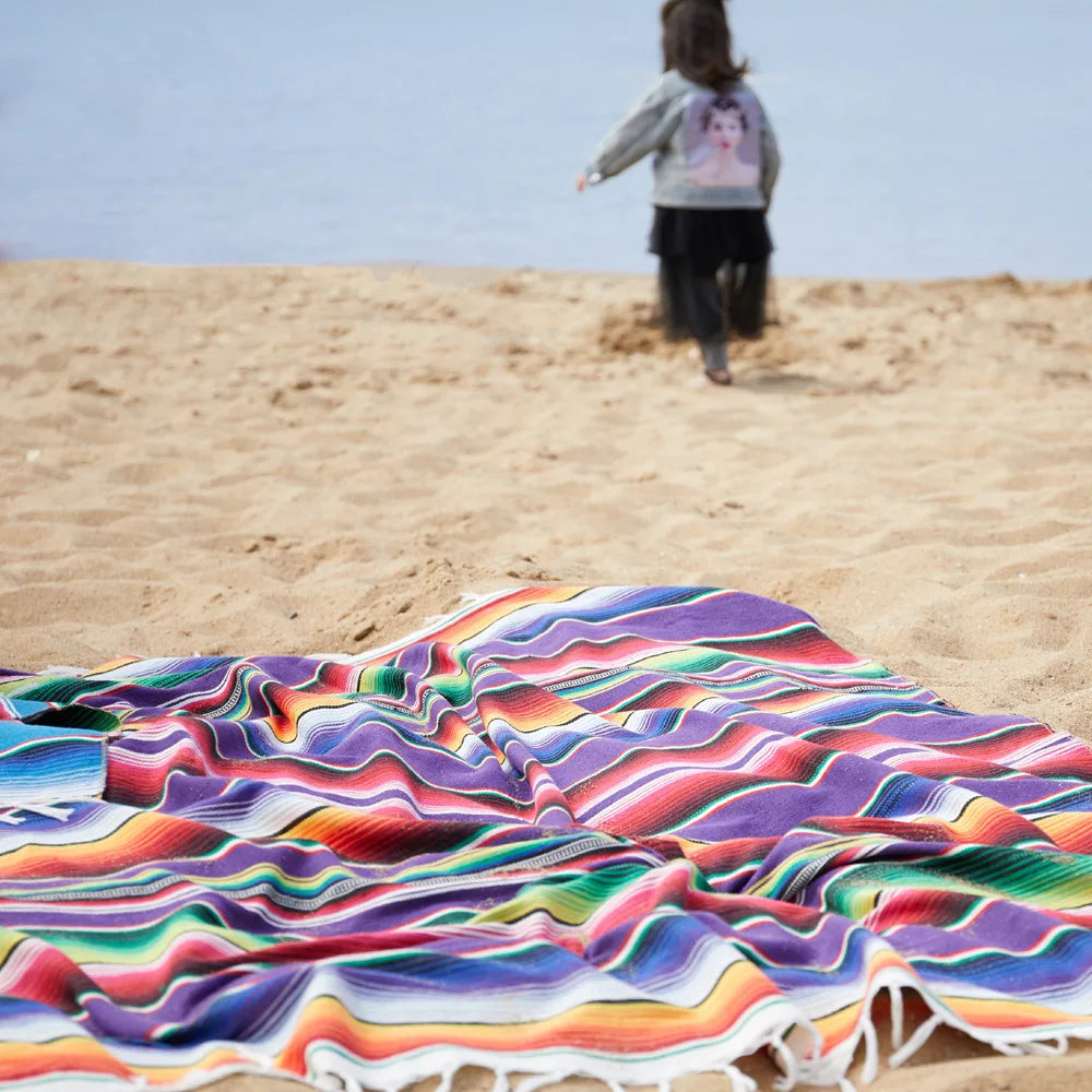 Boho Vibrant Mexikansk Serape Filt