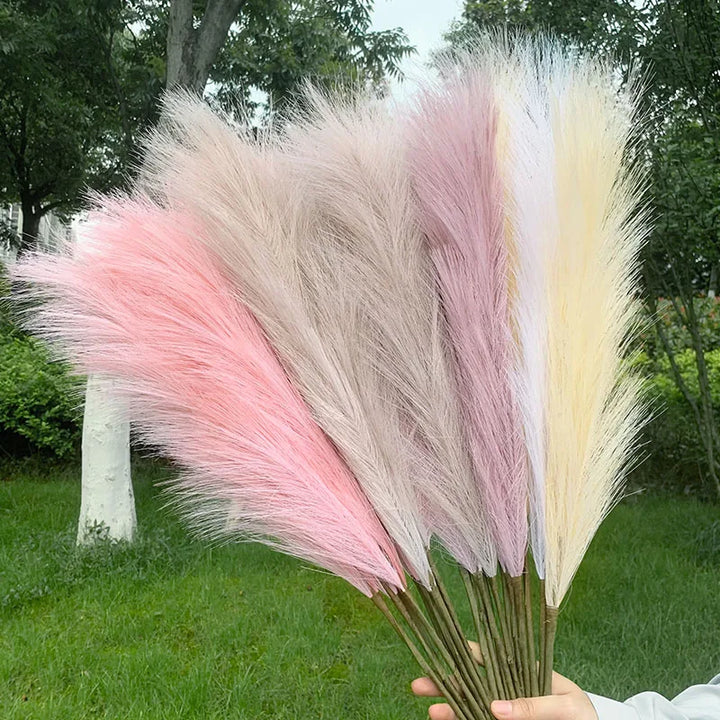 5 stycken 100 cm konstgjord pampasgräs torkad blomsterbukett bröllopsfestdekoration hemrum DIY konstgjorda växter dekorationstillbehör