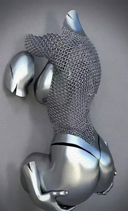 Metallfigur Statyer Stilar Abstrakt Canvasmålning Par Väggkonst Kärlek Skulptur Affischtryck Heminredning Vardagsrum Gåvor