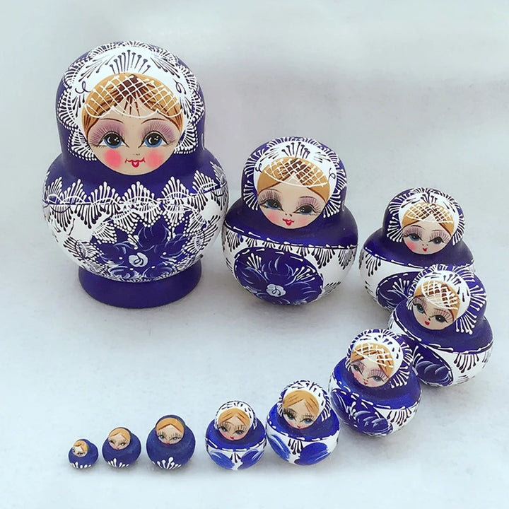 10 delar/set trä ryska matryoshka-dockor
