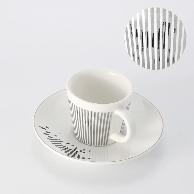 Kreativ dynamisk SLR kopp Leopard anamorfisk zebra kopp Luycho kaffe te kopp set med underlägg 90ml-225ml