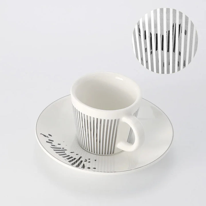 Kreativ dynamisk SLR kopp Leopard anamorfisk zebra kopp Luycho kaffe te kopp set med underlägg 90ml-225ml