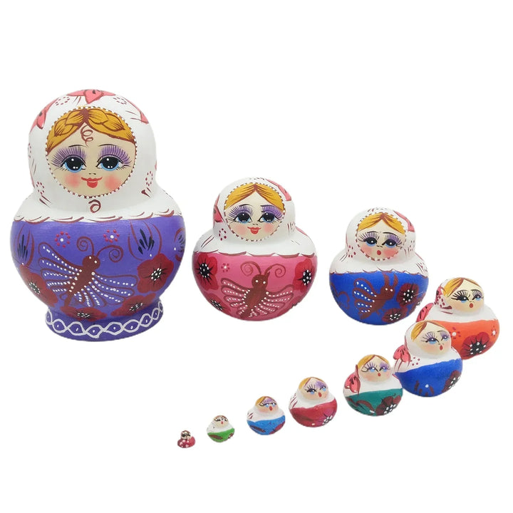 10 delar/set trä ryska matryoshka-dockor