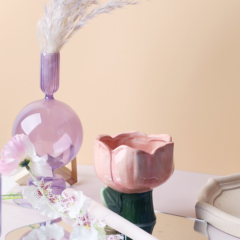 Lila Ljusstake i Glas