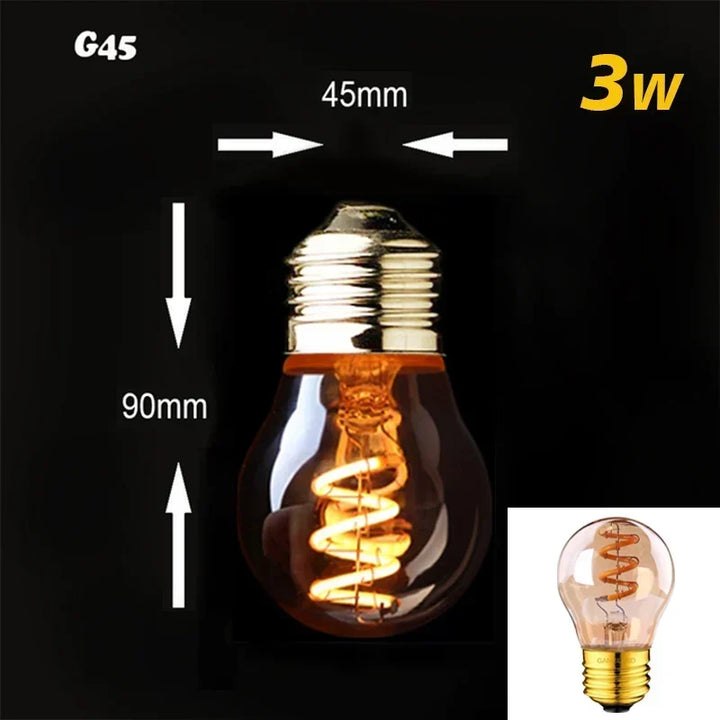 Dimbar Vintage LED-lampa (3W, E27-fäste) - Guldspiraltråd för Kandelabrar &amp; Dekorativ Belysning